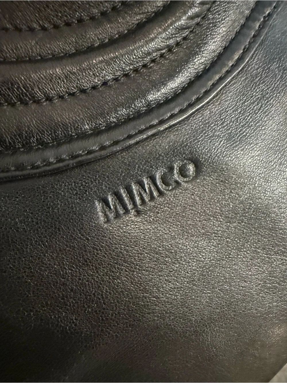 MIMCO Black Leather Slouchy Shoulder Bag Y2K